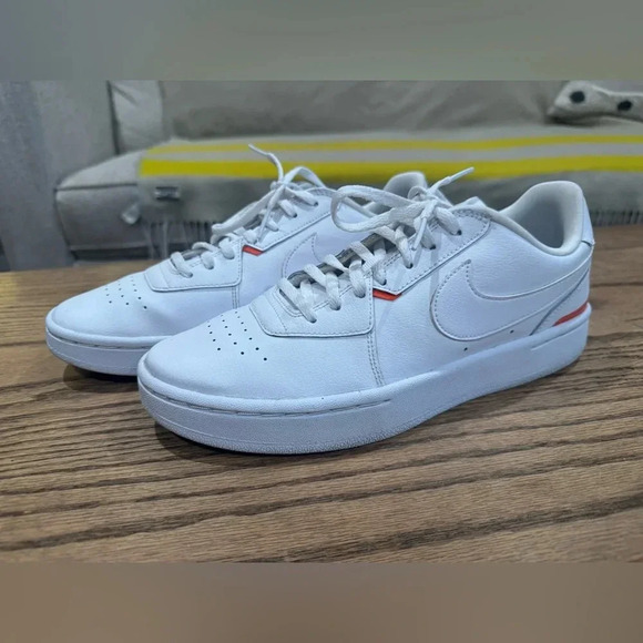 Nike Shoes - Nike Women's Court Blanc Sneakers- white w/orange. athletic casual - Size 9 wmns